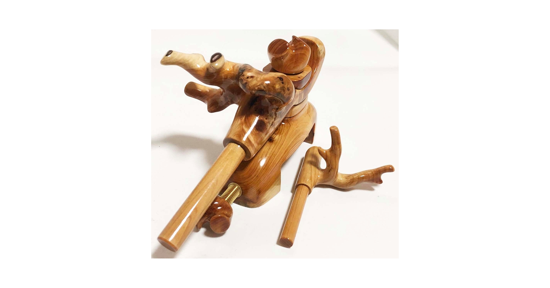 ヘラブナ釣り鯉釣り・大型杜松弓型万力・竿枕　　　長竿にもオススメです★235 Amazon | ヘラブナ万力 天然木崖柏（特選ヒノキ） 弓万力 袋竿枕